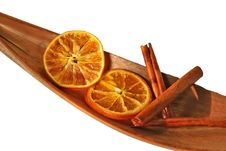 Cinnamon Sticks And Orange Slices, Isolated Stock Image Cinnamon Sticks And Orange Slices, Isolated Stock Image