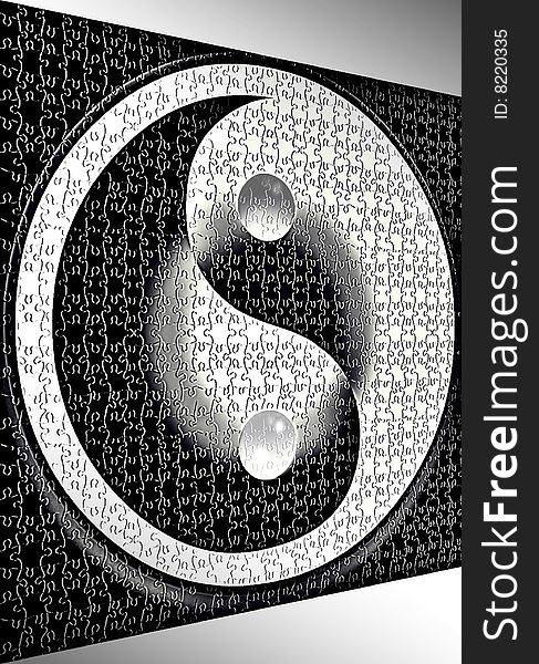 Yin and yang symbol icon white and black