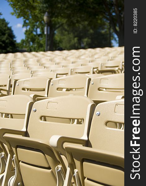 Outdoor stadium seating for sports and concerts