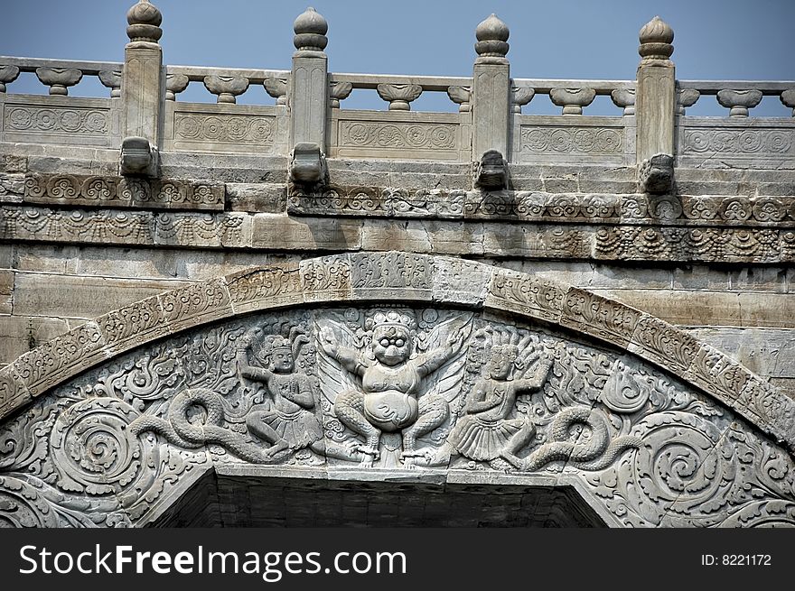 Detail of the gate to the great wall near beijing