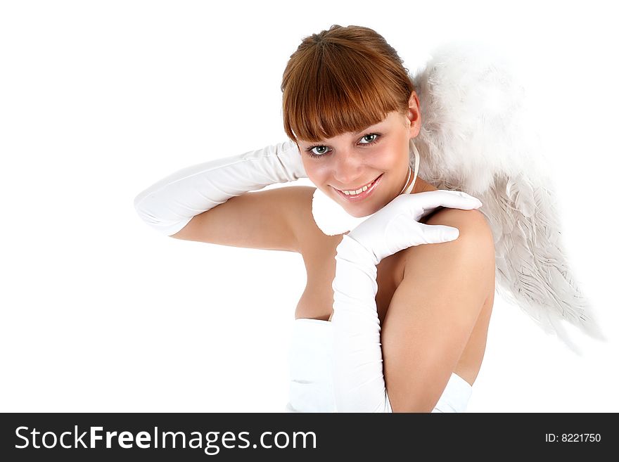 Lovely angel isolated on white