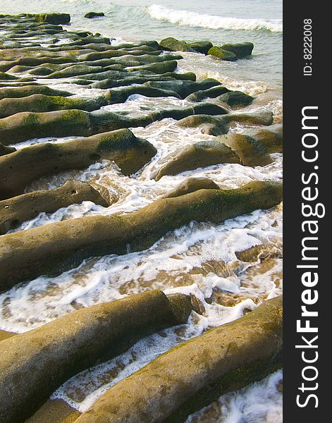 Coast erosion of the waves, in taiwan