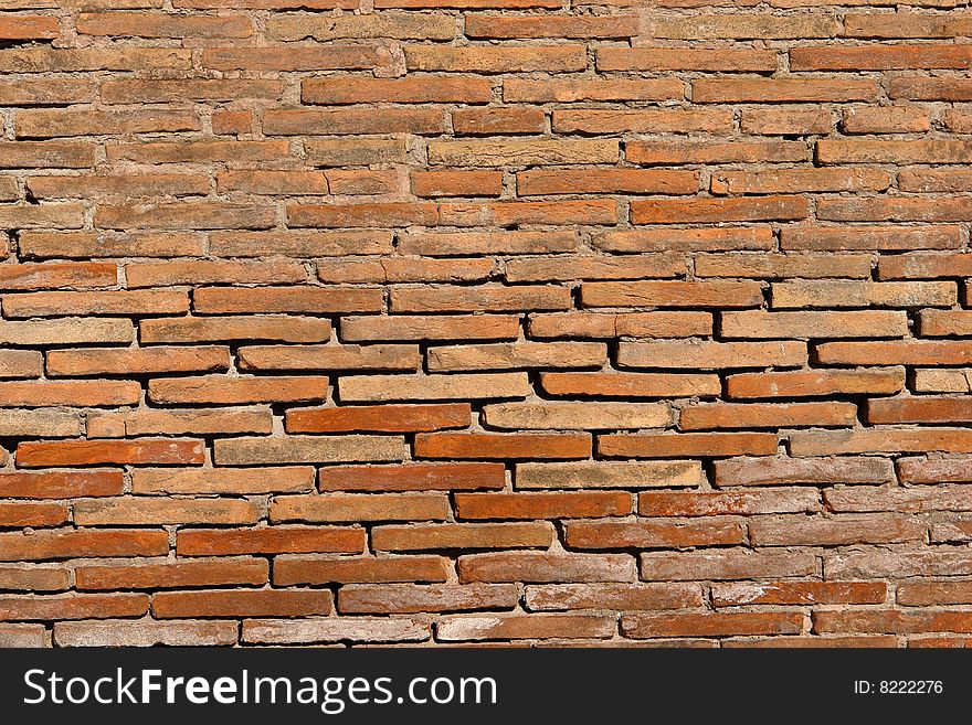 Classical brick wall in central Rome, Italy. Classical brick wall in central Rome, Italy