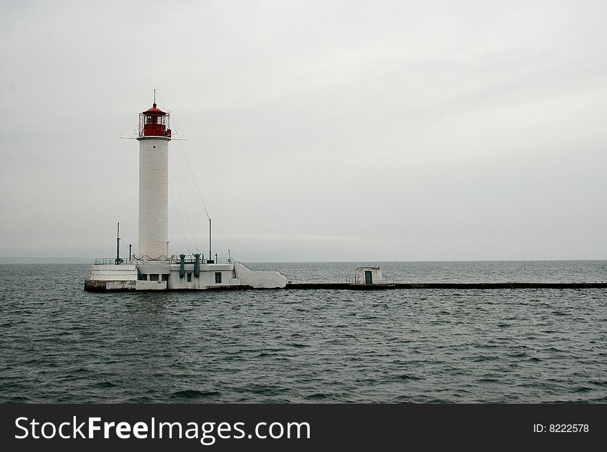 Lighthouse in the sea, odessa.