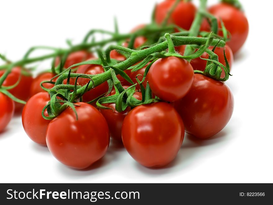 Red cherry tomato close up.