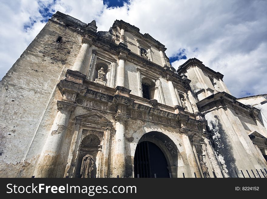 Cathedral in downtown Antigua, Guatemala. Cathedral in downtown Antigua, Guatemala.