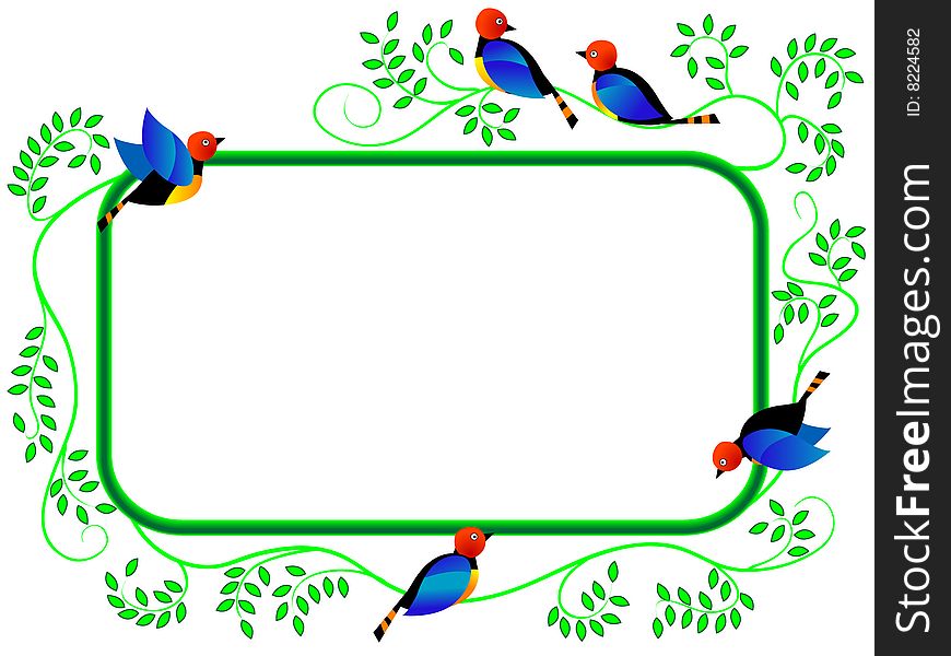 Framework with birds