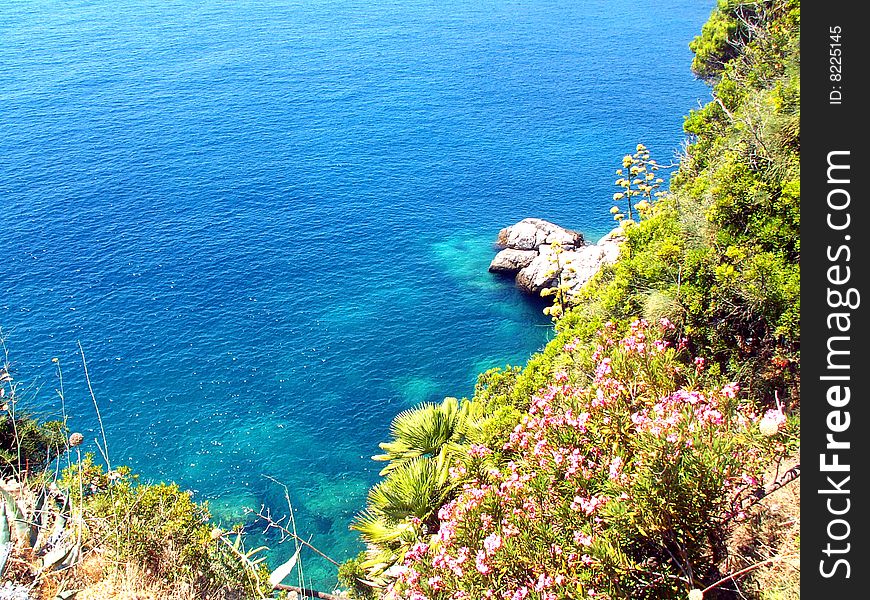 Turquoise Adriatic sea somewhere along the Dalmatian coast, Croatia. Turquoise Adriatic sea somewhere along the Dalmatian coast, Croatia