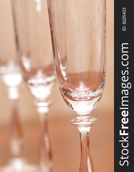 Champagne glasses isolated on the background