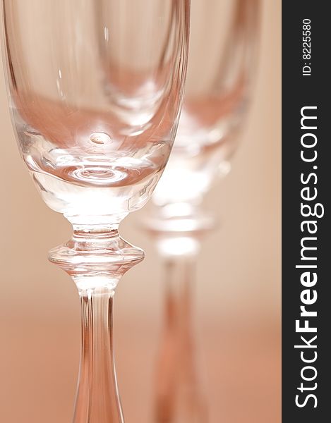 Champagne glasses isolated on the background