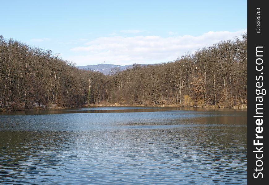 Lake in Maksimir (Zagreb), photo was taken on February 18th, 2009.