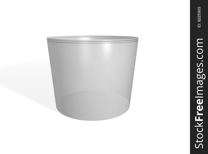 One plastic bucket on a white background