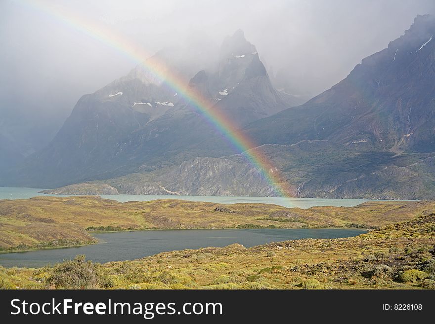 Rainbow in Torres del Paine national park