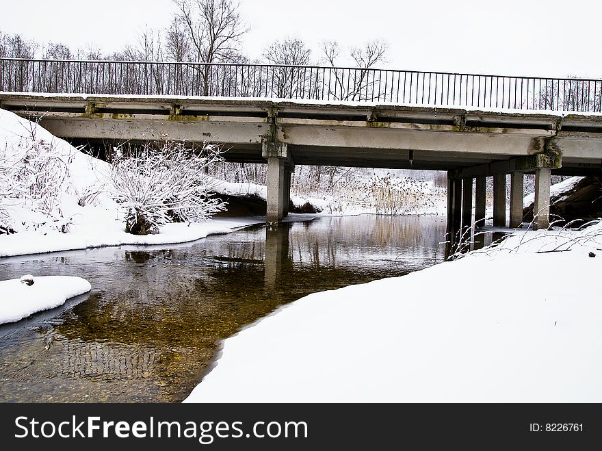 Small bridge over river. somewhere in Latvia. Small bridge over river. somewhere in Latvia.