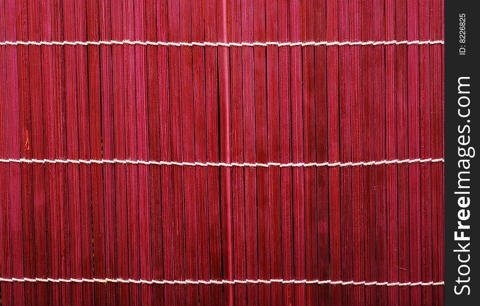 Red bamboo mat, abstract background