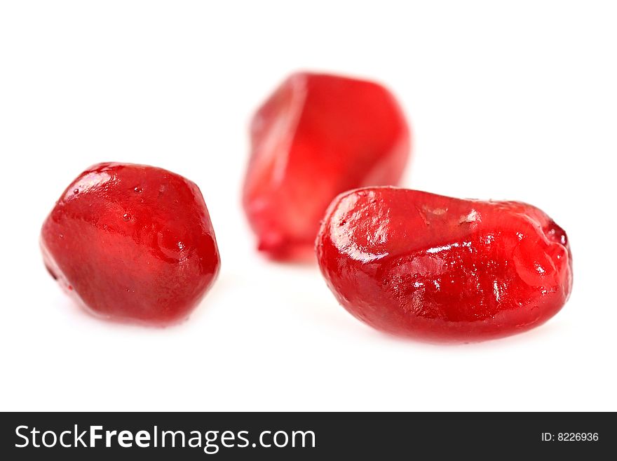 Grains of ripe pomegranate. Macro.