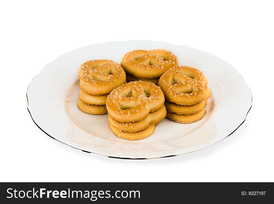 Cookies on the Plate isolated on white