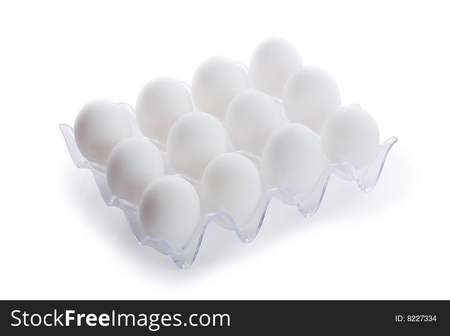 White eggs  isolated on white background