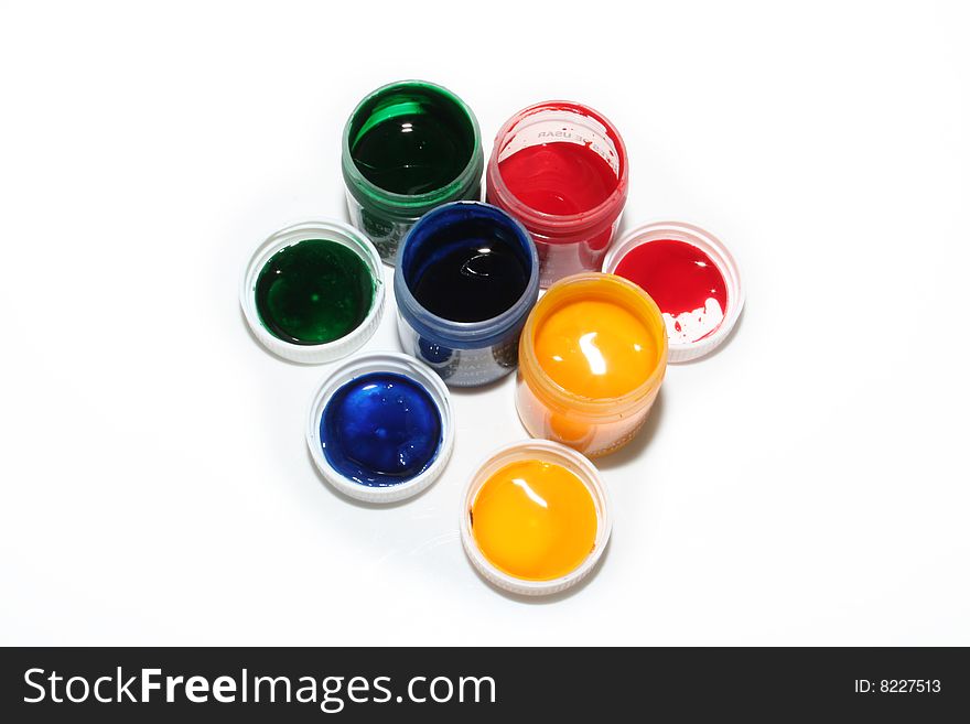 Some tubes with paints of different colors