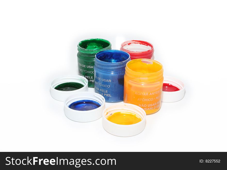 Some tubes with paints of different colors
