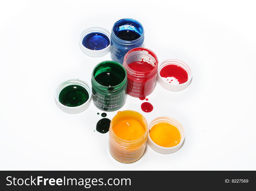 Some tubes with paints of different colors