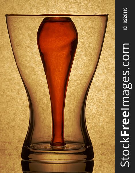 Abstract composition of glass on brown background. Abstract composition of glass on brown background