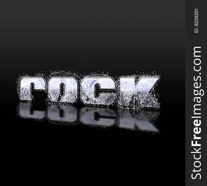 Letters in a rock texture, illustration with a reflection. Letters in a rock texture, illustration with a reflection