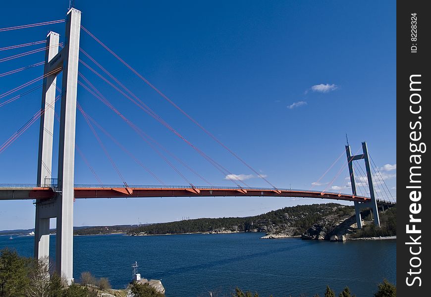 The bridge to island Tjörn on the west coast of Sweden. The bridge to island Tjörn on the west coast of Sweden.