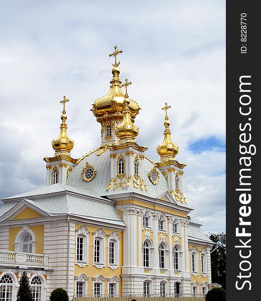 Court Church of Greater palace in Peterhof. Court Church of Greater palace in Peterhof