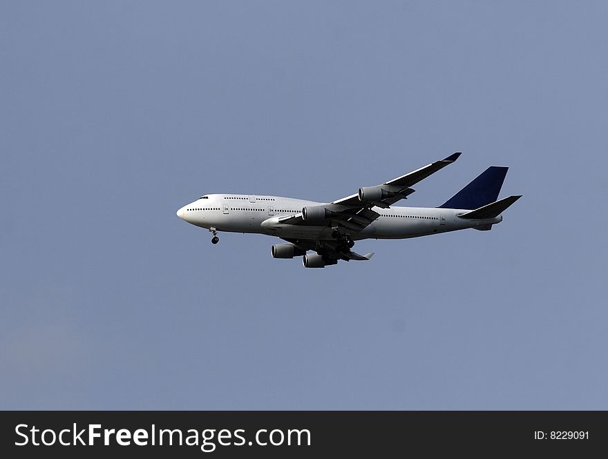 Passenger airliner in flight