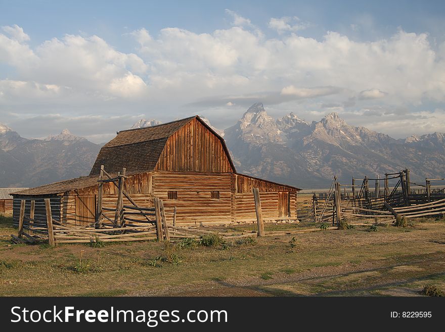 Old homestead on Morman Row in Grand Teton national Park