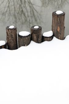 Wooden Fence In Snow. Stock Photography Wooden Fence In Snow. Stock Photography