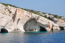 Rocks - Zakynthos Island Blue Sea Beach Greece Stock Image