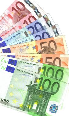 10, 20, 50, 100 Euro Royalty Free Stock Image