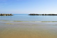 Beach With A Stone Wall Royalty Free Stock Photo Beach With A Stone Wall Royalty Free Stock Photo