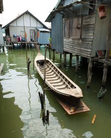Muslim Floating Village Boat Vertical Stock Photos Muslim Floating Village Boat Vertical Stock Photos