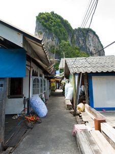 Muslim Floating Village Main Street Royalty Free Stock Image Muslim Floating Village Main Street Royalty Free Stock Image