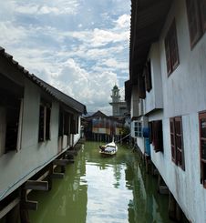 Muslim Floating Village View Stock Photo Muslim Floating Village View Stock Photo