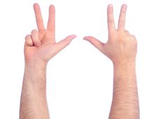 Male Hands Counting Stock Photo