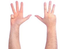 Male Hands Counting Royalty Free Stock Photography