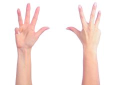 Female Hands Counting Stock Photography