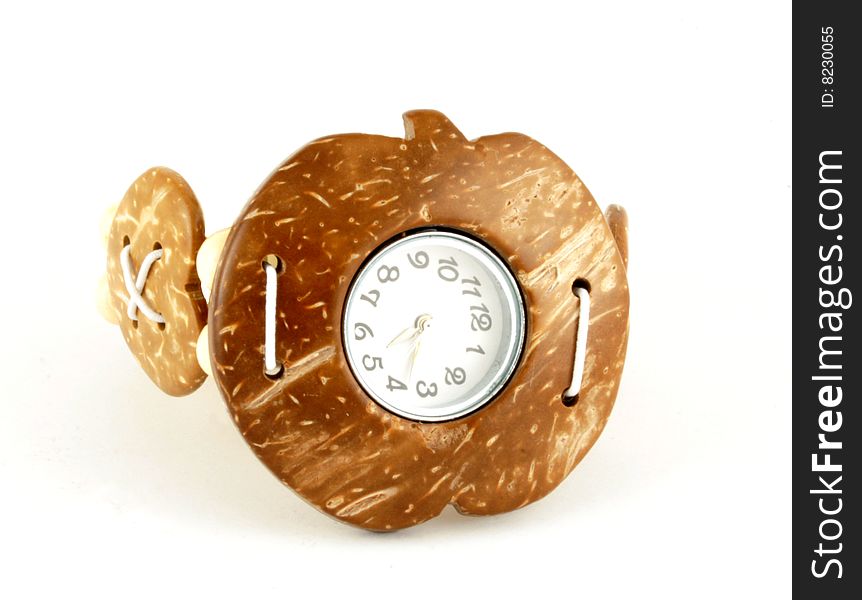 watch in wooden clock elegant