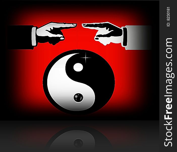 Symbol for yin and yang. Symbol for yin and yang