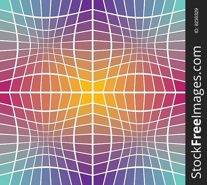 retro background abstract convex grid illustration with colorful rainbow color