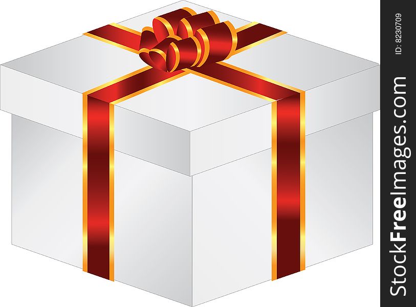 The vector illustration contains the image of gift box with bow