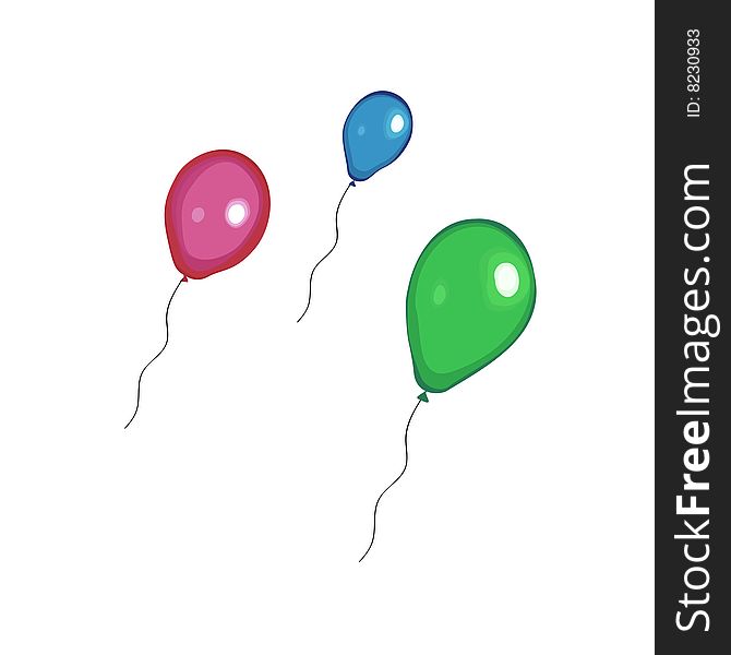 Color balloons. Artistic vector illustration.