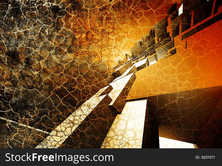 Abstract Architectural design on grunge background