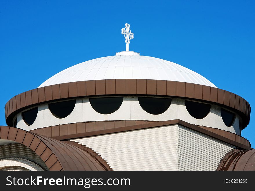 Modern church details of roof close up.