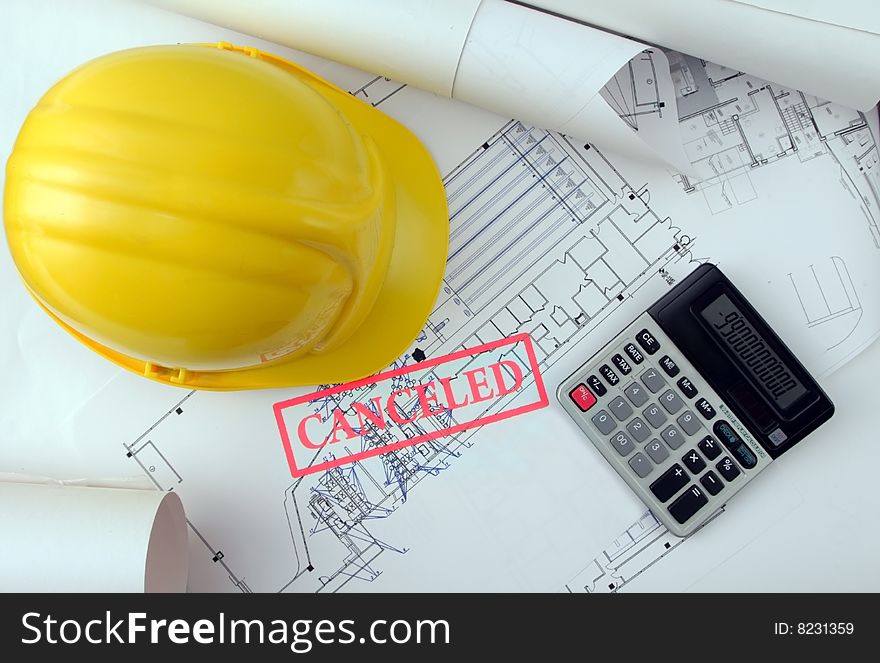 Architecture background, canceled construction because of debts