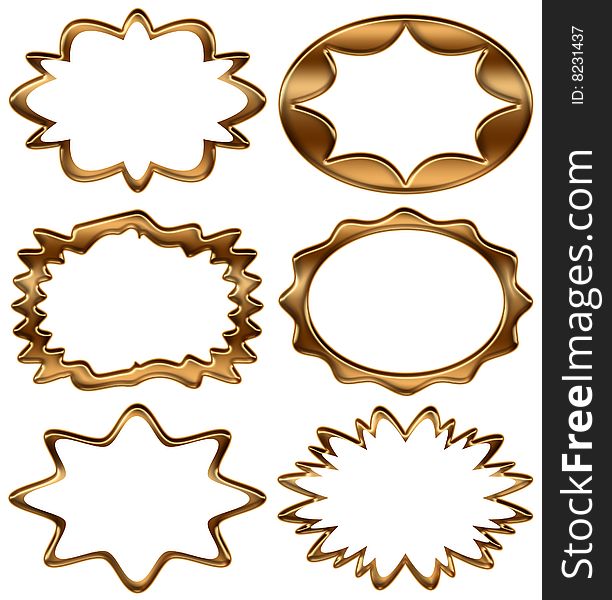 Collection golden decoration. used as frames or labels. Collection golden decoration. used as frames or labels